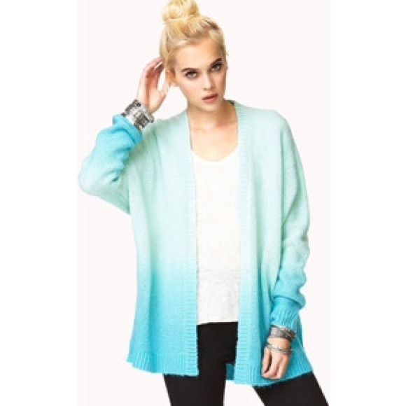 Forever 21 Sweaters - Forever 21 Blue Ombré Cardigan Sweater